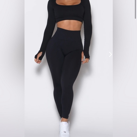 EUC Black Bombshell Figure Scrunch Leggings Size XS Made in USA - Picture 3 of 11